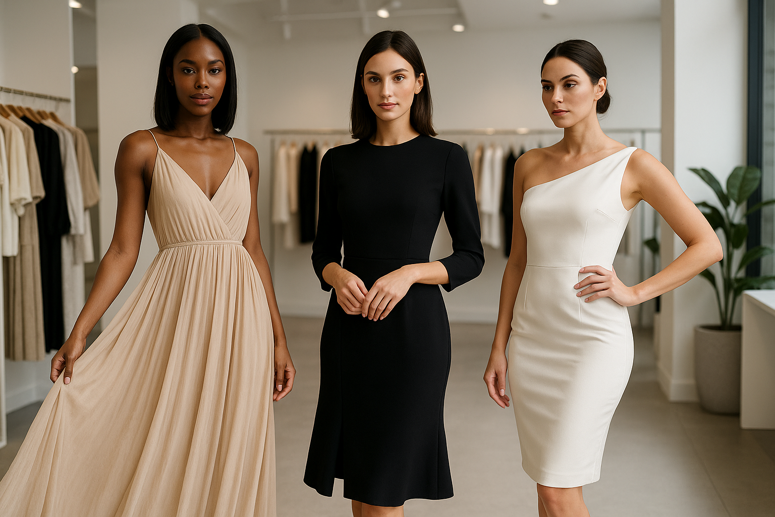 Cria um vídeo de roupas de vestido para uma loja de roupas com modelos