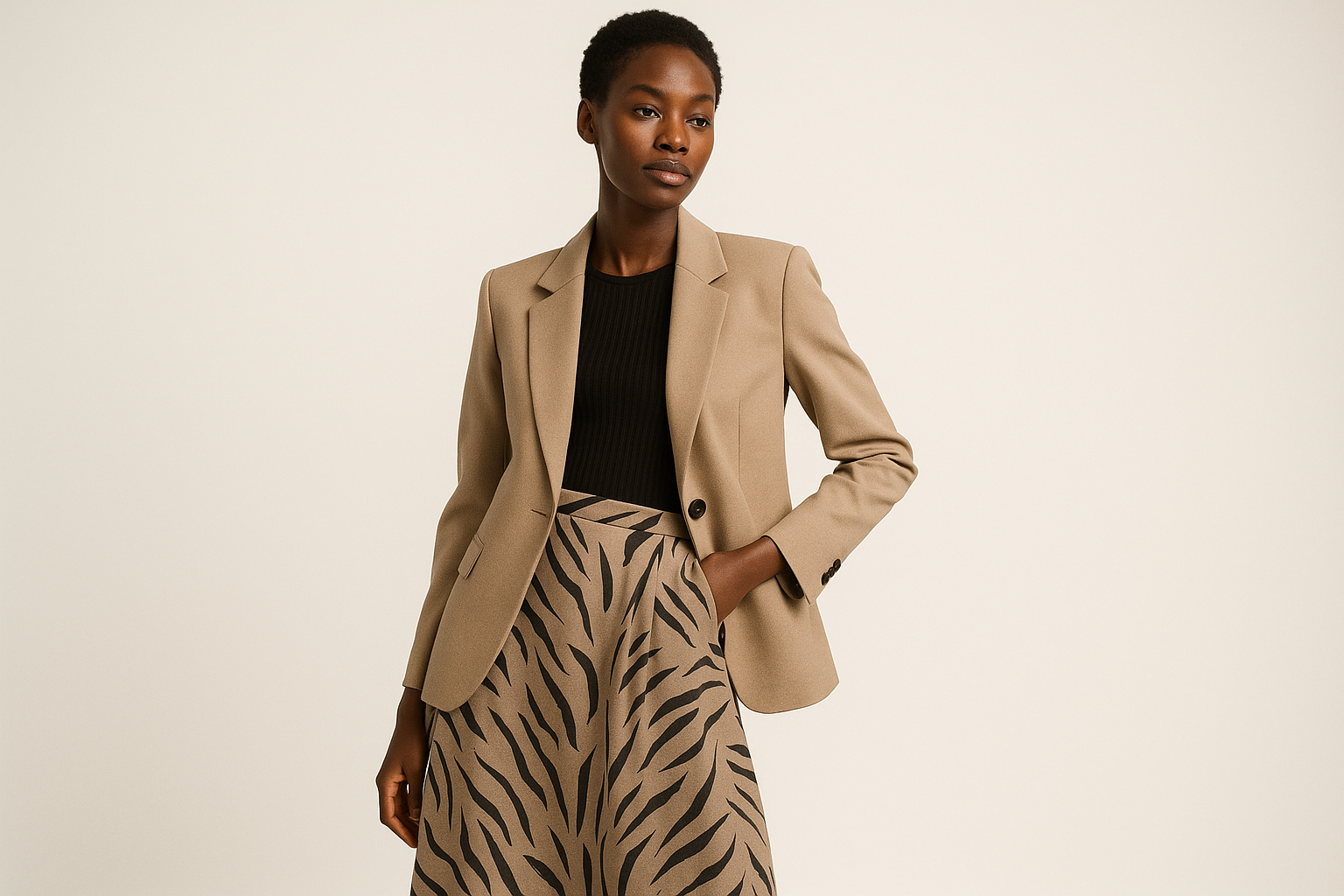 Modelo negra para loja de roupas feminina, foto criativa onde ilustra a roupa também 